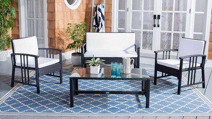 Safavieh - Reslor 4 Pc Living Set - Black - White - PAT7713A veiw 3