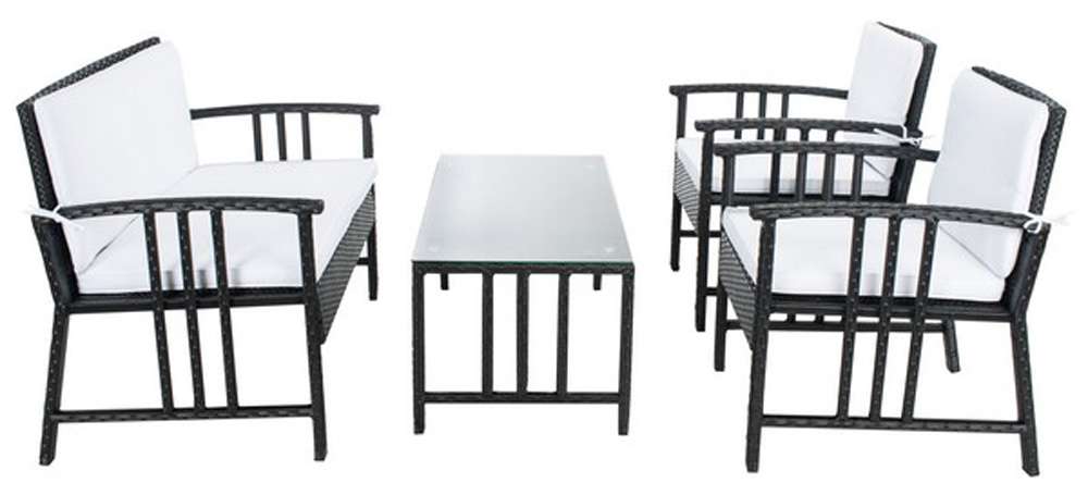 Safavieh - Reslor 4 Pc Living Set - Black - White - PAT7713A veiw 4