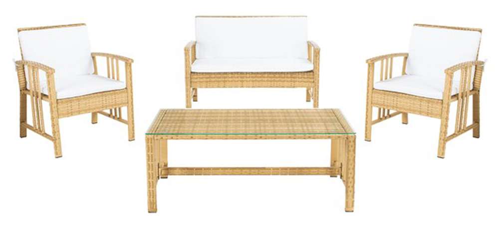 Safavieh - Reslor 4 Pc Living Set - Natural - White - PAT7713D veiw 1