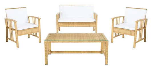 Safavieh - Reslor 4 Pc Living Set - Natural - White - PAT7713D veiw 1
