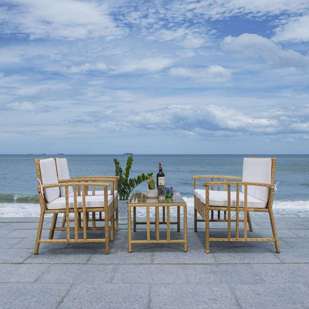 Safavieh - Reslor 4 Pc Living Set - Natural - White - PAT7713D veiw 2
