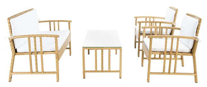 Safavieh - Reslor 4 Pc Living Set - Natural - White - PAT7713D veiw 3