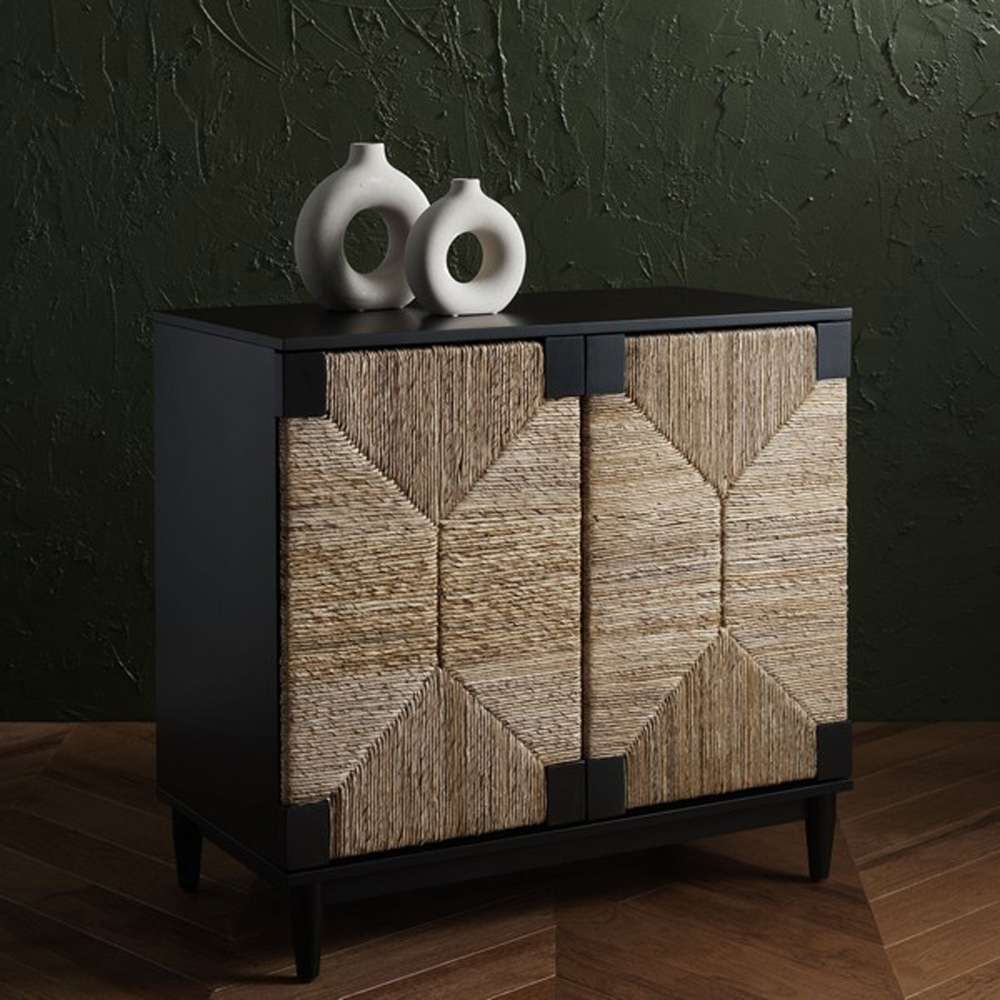 Safavieh - Roseanne Banana Stem Nightstand - Black - Natural - SFV1309A veiw 4