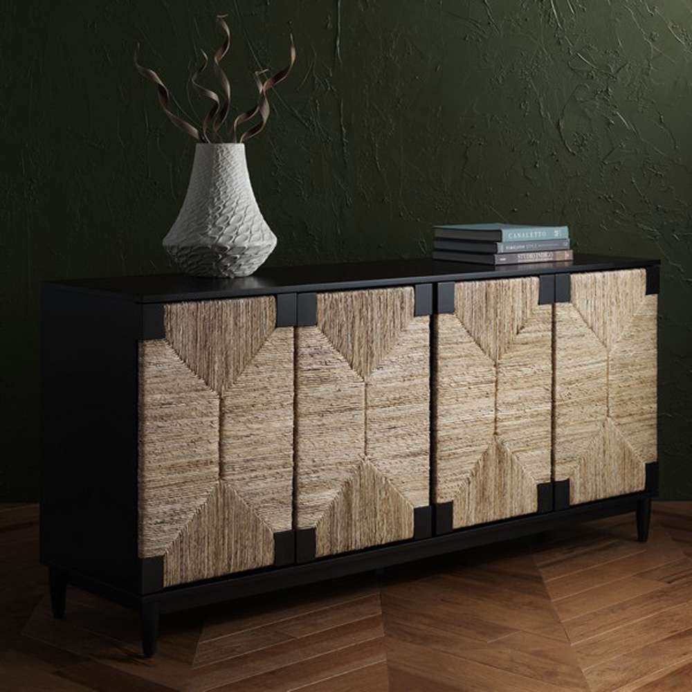 Safavieh - Roseanne Banana Stem Sideboard - Black - Natural - SFV1310A veiw 4