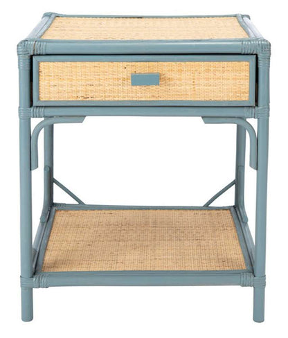 Safavieh - Roya 1 Drwr 1 Shelf Nightstand - Blue Grey - Natural - NST4005B veiw 1