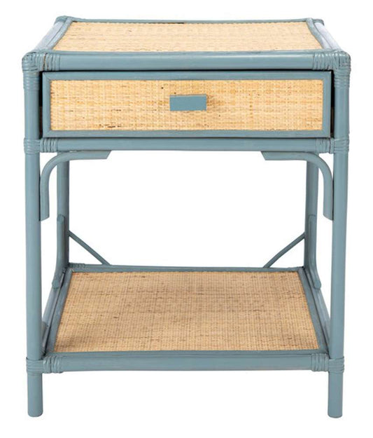 Safavieh - Roya 1 Drwr 1 Shelf Nightstand - Blue Grey - Natural - NST4005B veiw 1