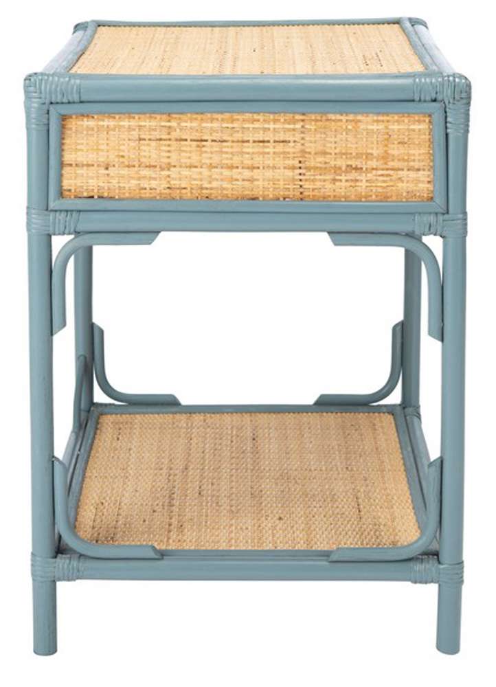 Safavieh - Roya 1 Drwr 1 Shelf Nightstand - Blue Grey - Natural - NST4005B veiw 3