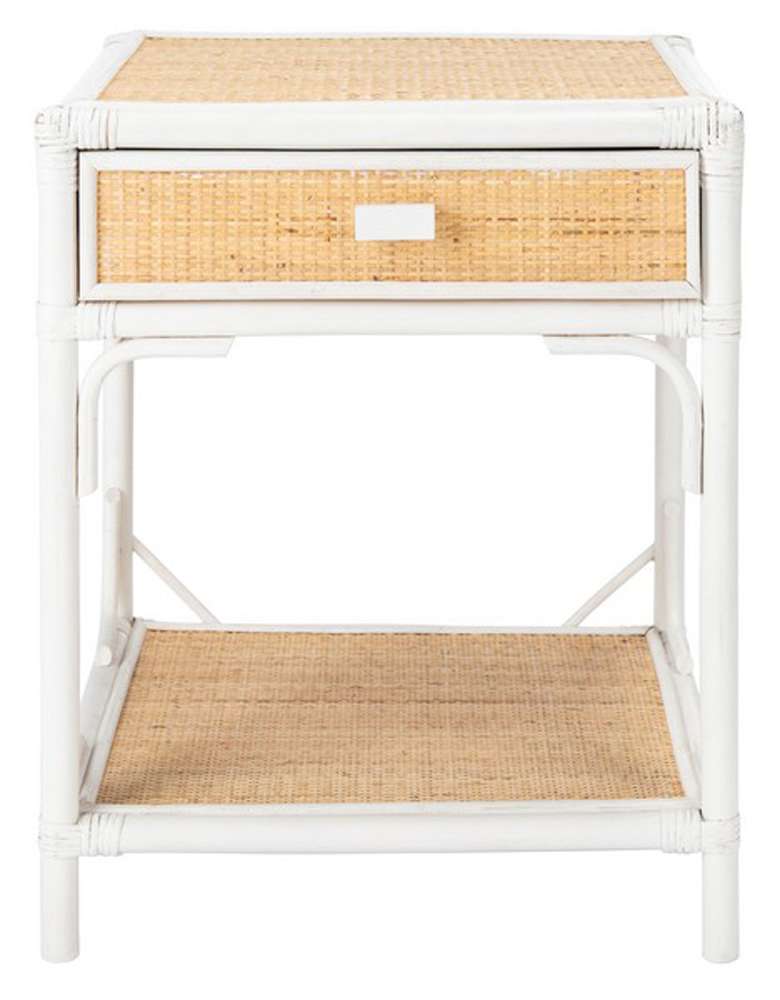 Safavieh - Roya 1 Drwr 1 Shelf Nightstand - White - Natural - NST4005C veiw 1