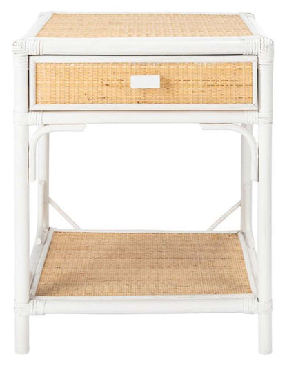 Safavieh - Roya 1 Drwr 1 Shelf Nightstand - White - Natural - NST4005C veiw 1