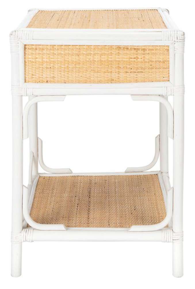 Safavieh - Roya 1 Drwr 1 Shelf Nightstand - White - Natural - NST4005C veiw 3