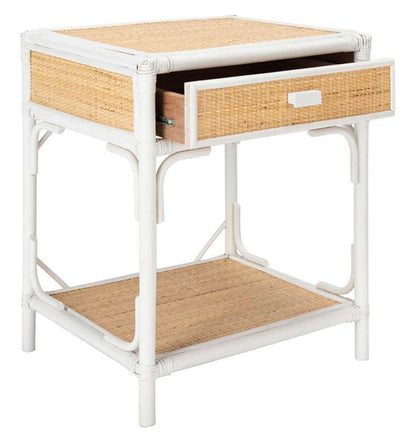 Safavieh - Roya 1 Drwr 1 Shelf Nightstand - White - Natural - NST4005C veiw 4