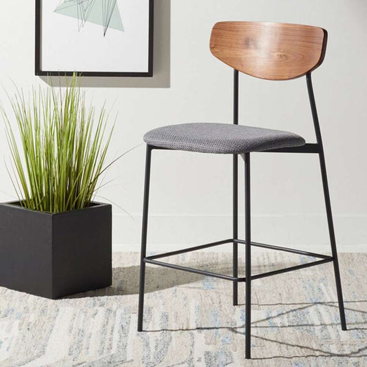 Safavieh - Ryker Counter Stool - Walnut - Grey - BST3009B veiw 2