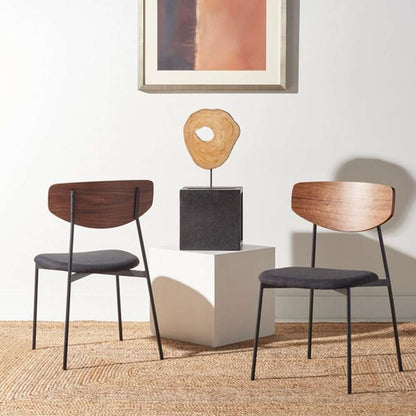 Safavieh - Ryker Dining Chair - Walnut - Black  (Set of 2) - DCH3007A-SET2 veiw 2