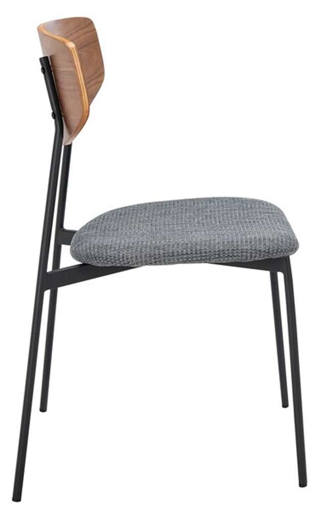 Safavieh - Ryker Dining Chair - Walnut - Grey  (Set of 2) - DCH3007B-SET2 veiw 2