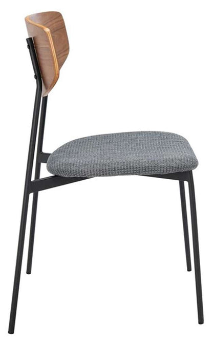 Safavieh - Ryker Dining Chair - Walnut - Grey  (Set of 2) - DCH3007B-SET2 veiw 2