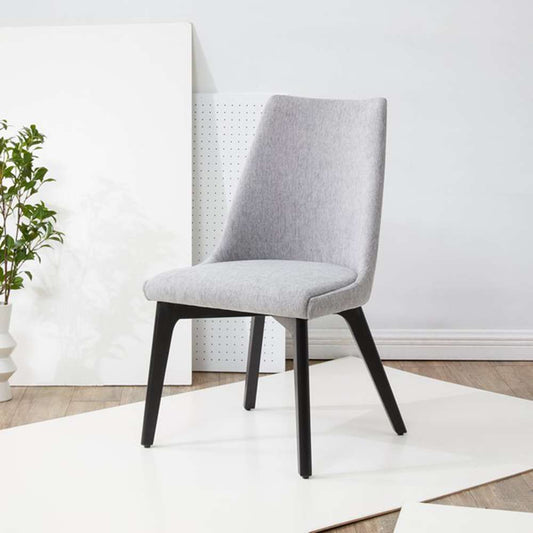 Safavieh - Sandralynn Linen Dining Chair - Grey - Black - SFV5059B veiw 2