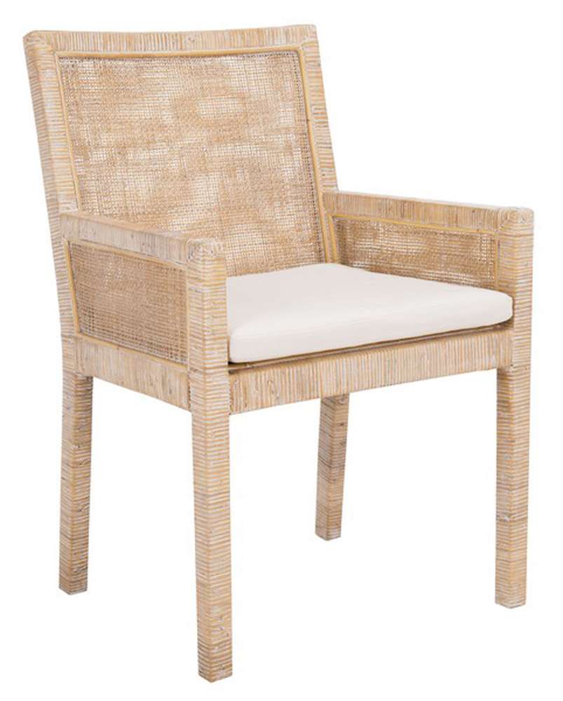 Safavieh - Sarai Accent Chair W/ Cushion - White - Grey White Wash - ACH6520B veiw 3