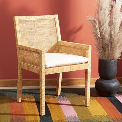 Safavieh - Sarai Accent Chair W/ Cushion - White - Natural - ACH6520A veiw 2