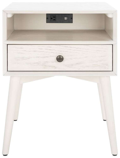 Safavieh - Scully Nightstand W/ Usb - White Washed - Antique Gold - NST6408A veiw 1
