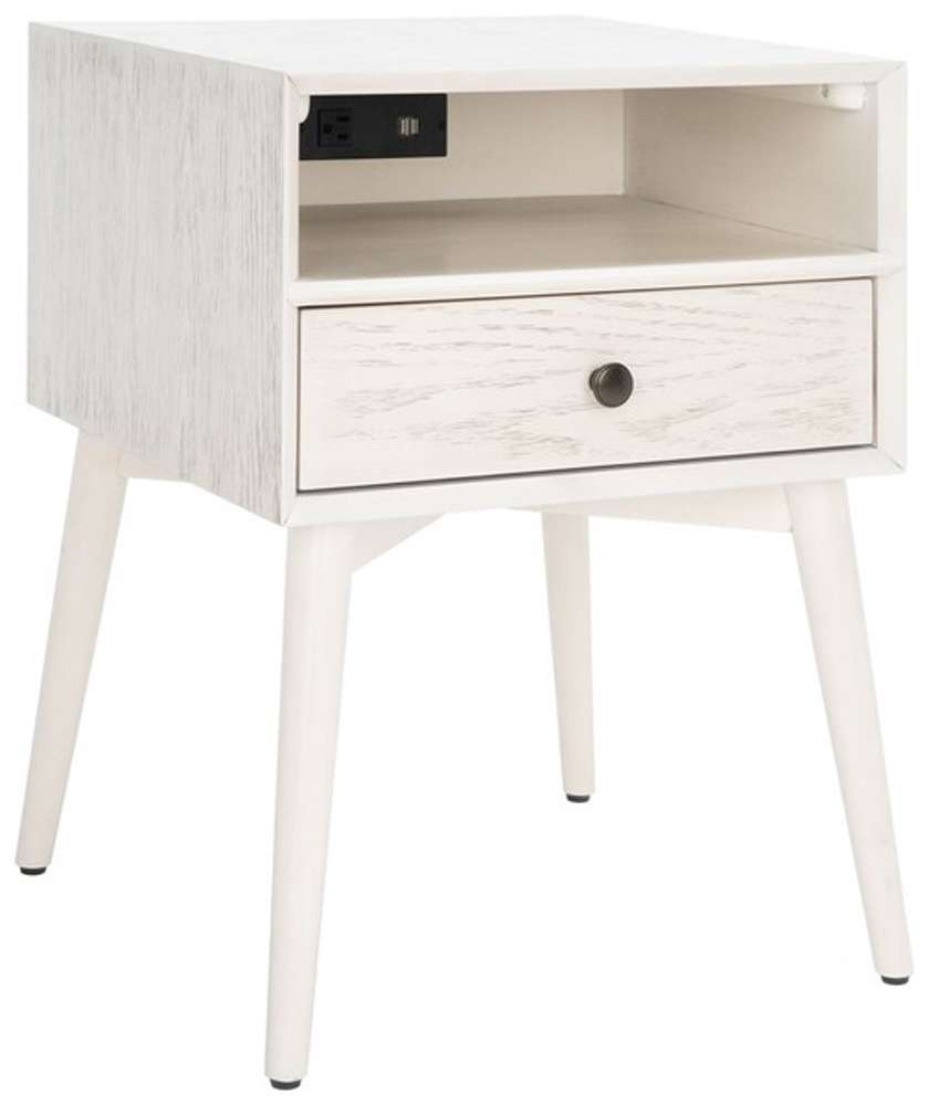 Safavieh - Scully Nightstand W/ Usb - White Washed - Antique Gold - NST6408A veiw 2