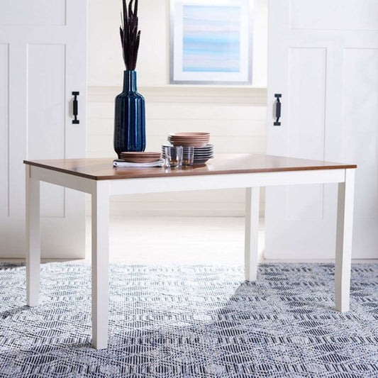 Safavieh - Silio Rectangle Dining Table - White - Natural - DTB9213A veiw 2
