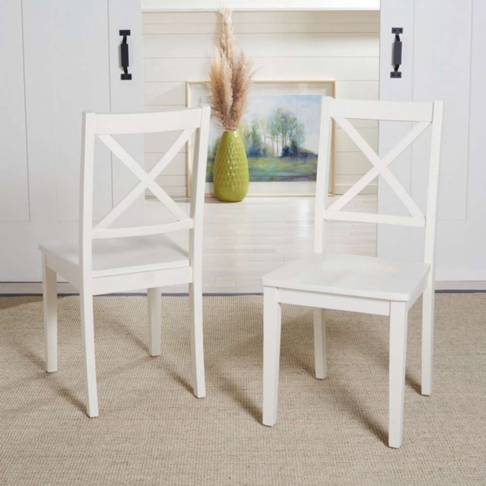 Safavieh - Silio X-Back Dining Chair - White  (Set of 2) - DCH9214B-SET2 veiw 2