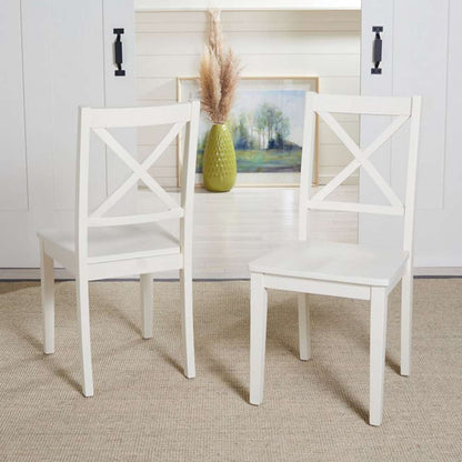 Safavieh - Silio X-Back Dining Chair - White  (Set of 2) - DCH9214B-SET2 veiw 2