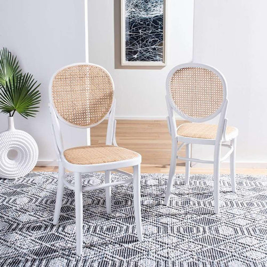 Safavieh - Sonia Cane Dining  Chair - White - Natural  (Set of 2) - DCH9504A-SET2 veiw 2