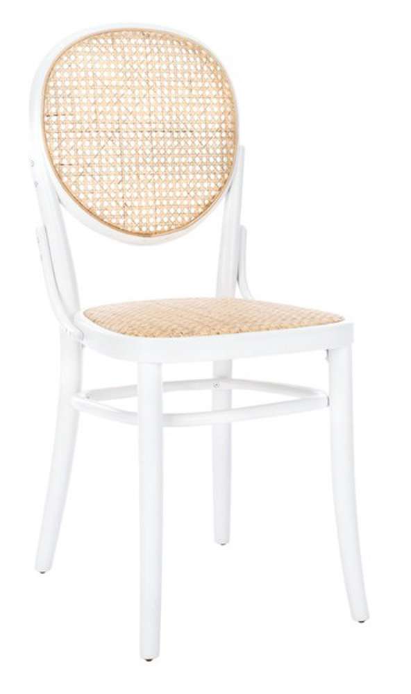 Safavieh - Sonia Cane Dining  Chair - White - Natural  (Set of 2) - DCH9504A-SET2 veiw 3