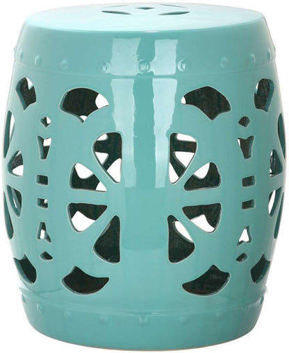 Safavieh - Stencil Blossom Garden Stool - Light Blue - ACS4536C veiw 1