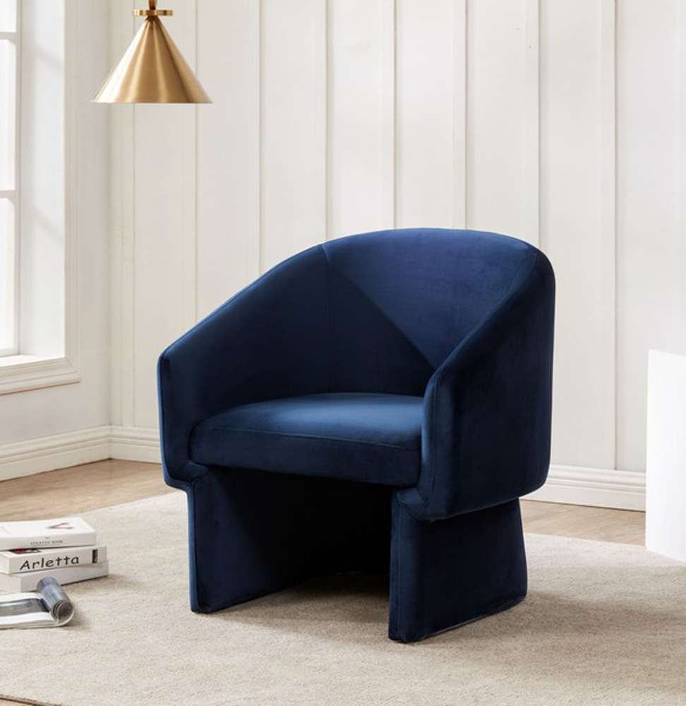 Safavieh - Susie Barrel Back Accent Chair - Navy - SFV4781A veiw 2
