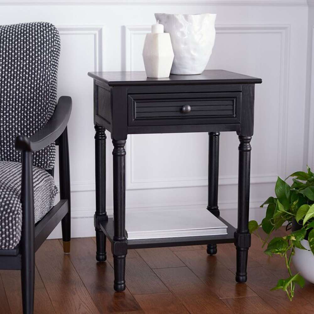 Safavieh - Tate 1Drw Accent Table - Black - ACC5714B veiw 2