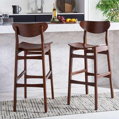 Safavieh - Thaxton Bar Stool - Walnut  (Set of 2) - BST1500D-SET2 veiw 2
