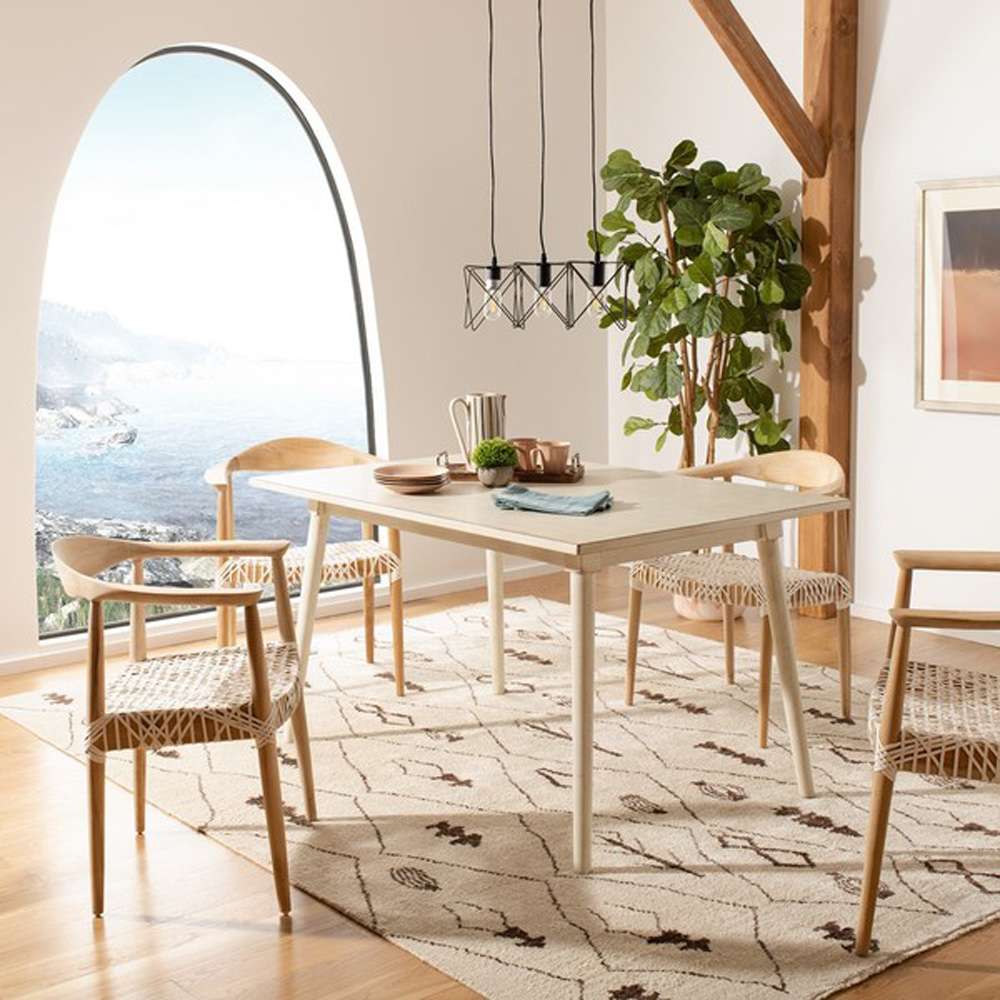 Safavieh - Tia Rectangle Dining Table - Antique - White - DTB9201C veiw 2