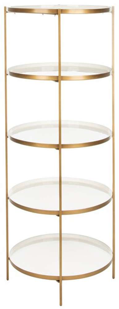 Safavieh - Tia Round 5 Tier Etagere - White - Brass - ETG3202A veiw 1