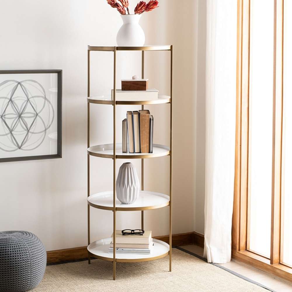 Safavieh - Tia Round 5 Tier Etagere - White - Brass - ETG3202A veiw 2
