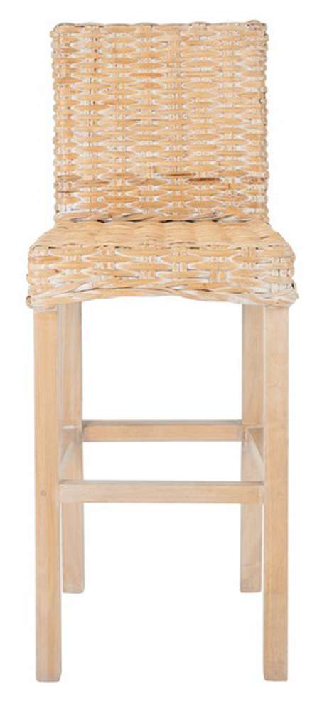 Safavieh - Tobie Rattan Bar Stool - White Washed - BST6500D veiw 1