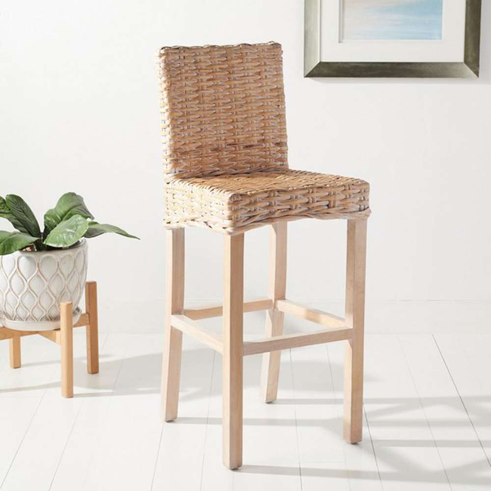 Safavieh - Tobie Rattan Bar Stool - White Washed - BST6500D veiw 2