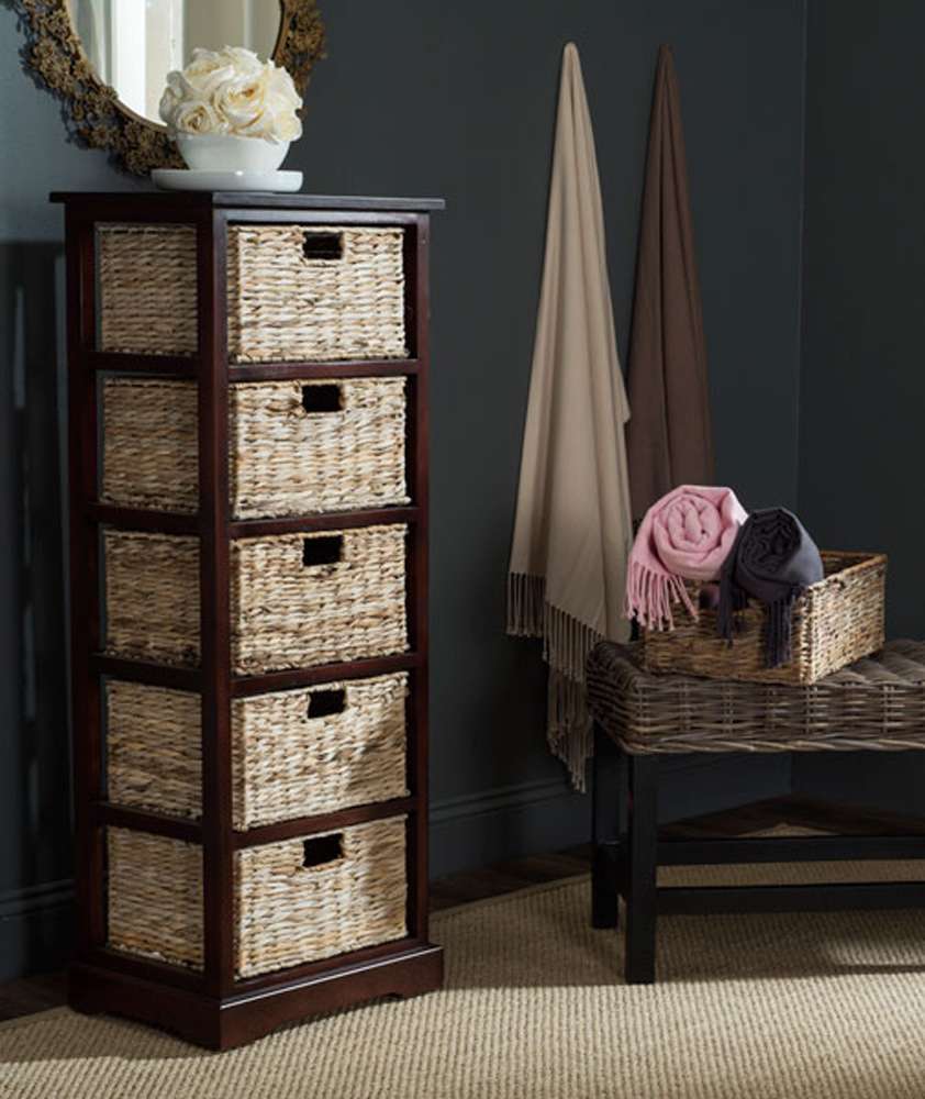 Safavieh - Vedette 5 Basket Storage Tower - Cherry - AMH5739C veiw 2