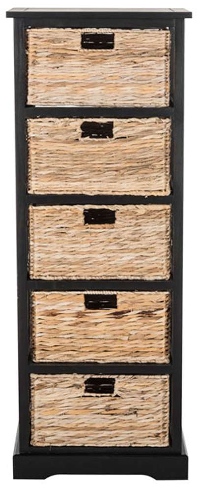Safavieh - Vedette 5 Basket Storage Tower - Distressed Black  - AMH5739A veiw 1