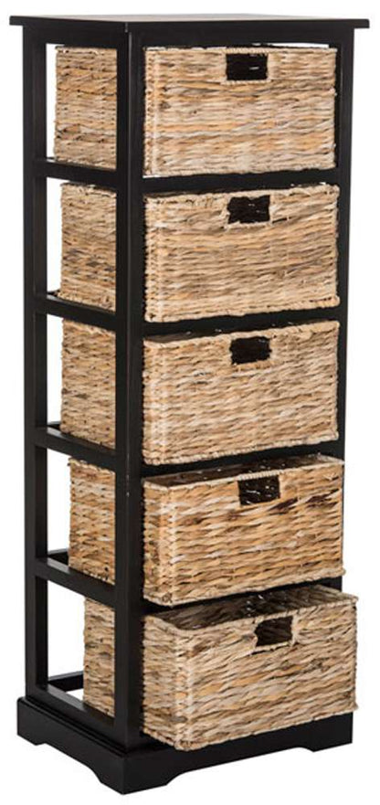 Safavieh - Vedette 5 Basket Storage Tower - Distressed Black  - AMH5739A veiw 3