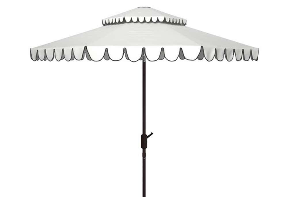 Safavieh - Venice 9Ft Double Top Umbrella - White - Black - PAT8210E veiw 1
