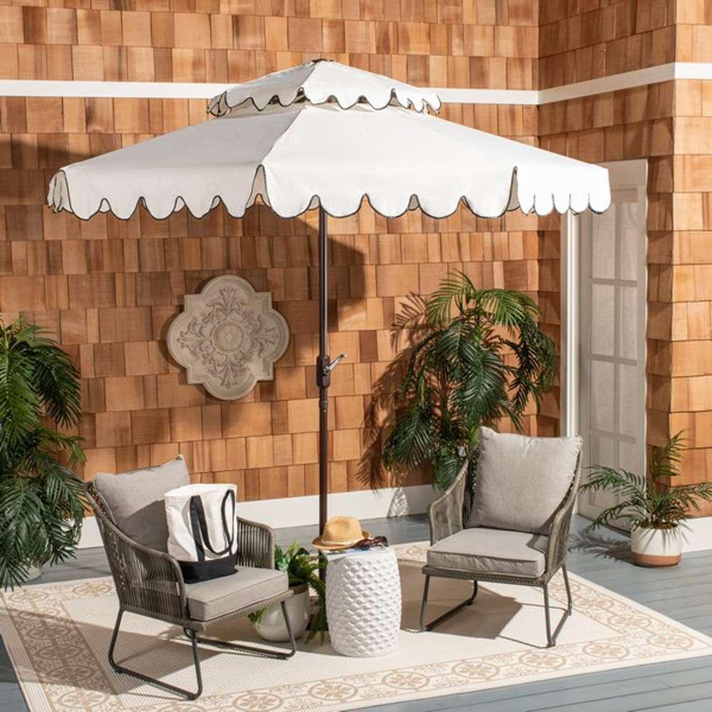 Safavieh - Venice 9Ft Double Top Umbrella - White - Black - PAT8210E veiw 2