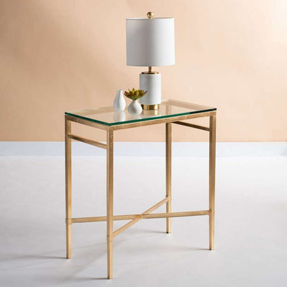 Safavieh - Viggo Chairside Table - Gold - Glass - AMH8300A veiw 1