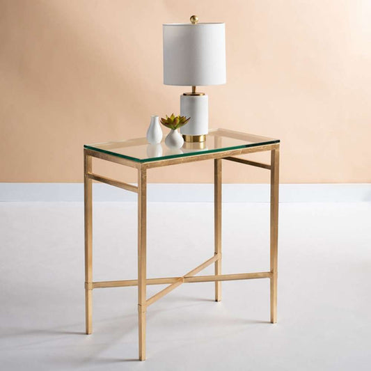 Safavieh - Viggo Chairside Table - Gold - Glass - AMH8300A veiw 1