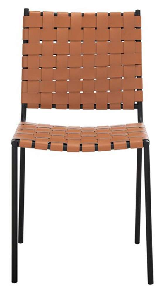 Safavieh - Wesson Woven Dining Chair - Cognac - Black  (Set of 2) - DCH3005B-SET2 veiw 1