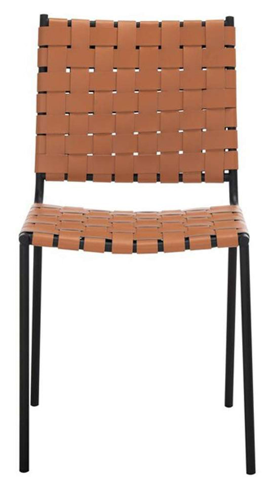 Safavieh - Wesson Woven Dining Chair - Cognac - Black  (Set of 2) - DCH3005B-SET2 veiw 1