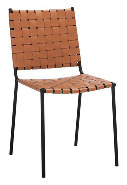 Safavieh - Wesson Woven Dining Chair - Cognac - Black  (Set of 2) - DCH3005B-SET2 veiw 3