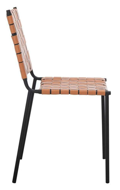Safavieh - Wesson Woven Dining Chair - Cognac - Black  (Set of 2) - DCH3005B-SET2 veiw 4