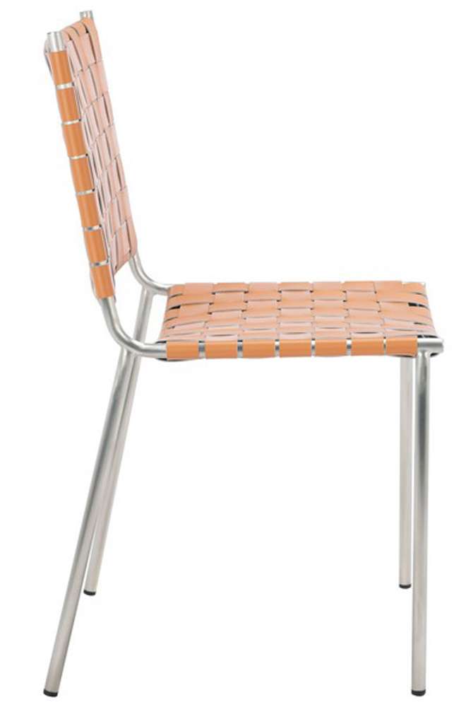 Safavieh - Wesson Woven Dining Chair - Cognac - Silver  (Set of 2) - DCH3005A-SET2 veiw 3